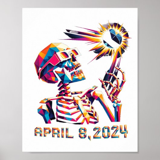 Skeletton "Low Poly Total Eclipse" 8. April 2024 Poster (Vorne)