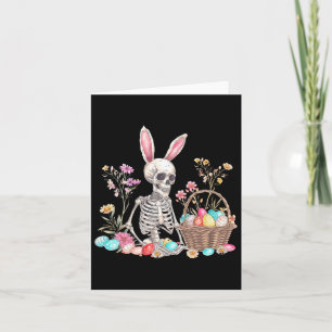 Skeletton Ostern Skelett Eizellen Basket Bunny Karte