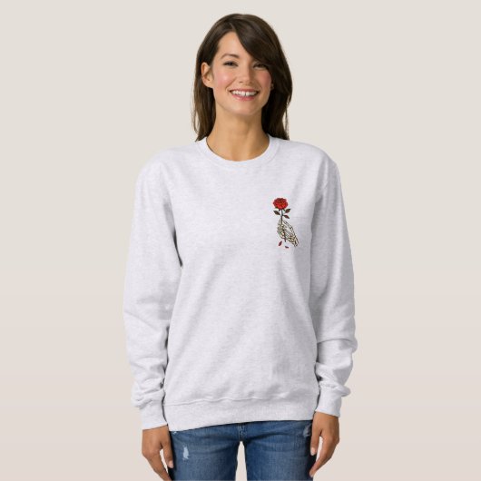 Skeletton Rose Halloween Sweatshirt (Vorne ganz)