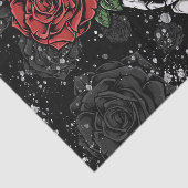 Skeletton-Rose mit Silberschwarz-gotischem Glanz Seidenpapier (Ausschnitt)