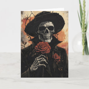 Skeletton Rose Romantik Feiertagskarte