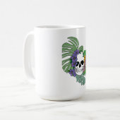 Skeletton Rose und Monstera Kaffeetasse (Vorderseite Links)