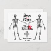 Skeletton Save the Date Postkarte (Vorne/Hinten)