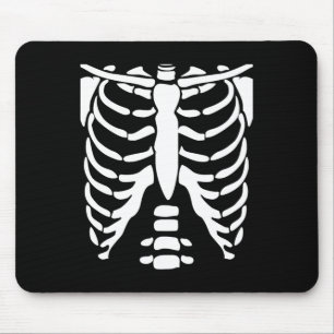 Skeletton Shirt Halloween Kostümrippenkäfig Anatom Mousepad