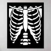 Skeletton Shirt Halloween Kostümrippenkäfig Anatom Poster (Vorne)