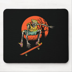 Skeletton-Skater zu Halloween mit Skateboard Mousepad