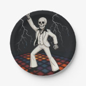 Skeletton Spuk Disco Halloween-Party Pappteller (Vorderseite)