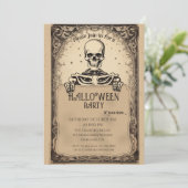 Skeletton-Tarot-Karte Einladung (Stehend Vorderseite)