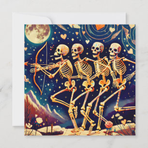 Skeletton Valentinstag Kissen Feiertagskarte