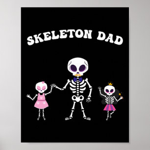 Skeletton Vater Halloween Kostüm Sonnenschädel Poster