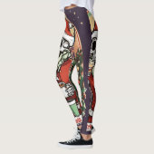 Skeletton Weihnachtsgeburt Leggings (Links)