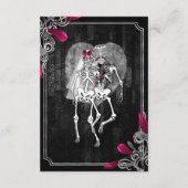 Skelettons Gothic Wedding Details Burgundy ID866 Begleitkarte (Rückseite)