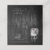 Skelettons Gothic Wedding Table Burgundy ID866 Platzkarte (Außenseite Aufgefaltet)