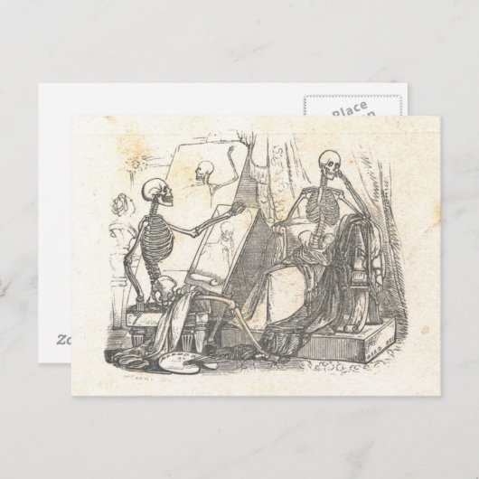 Skelettopräsentation zum Zeichnen in der Art Class Postkarte (Vorne/Hinten)