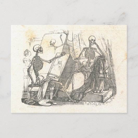 Skelettopräsentation zum Zeichnen in der Art Class Postkarte (Vorderseite)