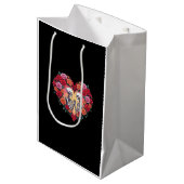 Skelettpaare, die Hände in einem Herzen von Ro Mittlere Geschenktüte (Vorderseite Schrägansicht)