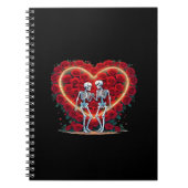 Skelettpaare, die Hände in einem Herzen von Ro Notizblock (Vorderseite)