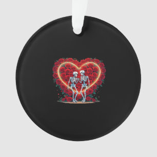 Skelettpaare, die Hände in einem Herzen von Ro Ornament