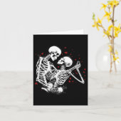 Skelettpaare zu Halloween Valentinstag T Karte (Gelbe Blume)