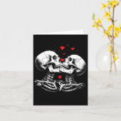 Skelettpaare zu Halloween Valentinstag T Karte (Gelbe Blume)