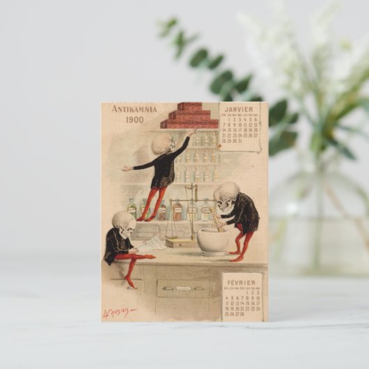 Skelettpharmake Postkarte (Stehend Vorderseite)