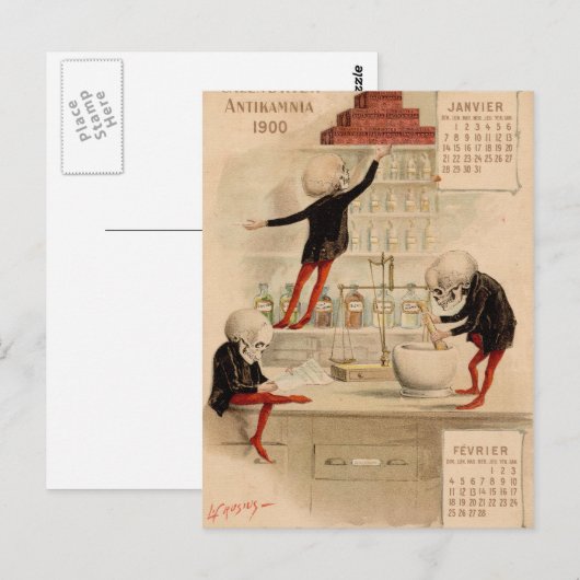 Skelettpharmake Postkarte (Vorne/Hinten)