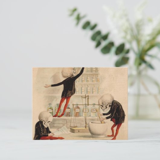 Skelettpharmake Postkarte (Stehend Vorderseite)