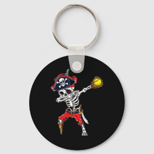 Skelettpirat & Softball-Halloween-Kostüm Schlüsselanhänger