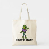 Skelettpun Cartoon Trick oder Treat Halloween Bag Tragetasche (Rückseite)