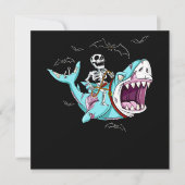 Skelettreise Zombie Shark Funny Halloween Geschenk Einladung (Vorderseite)