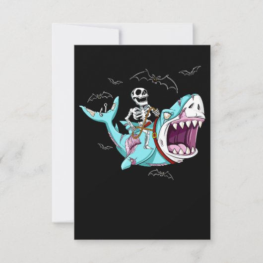 Skelettreise Zombie Shark Funny Halloween Geschenk Einladung (Vorderseite)
