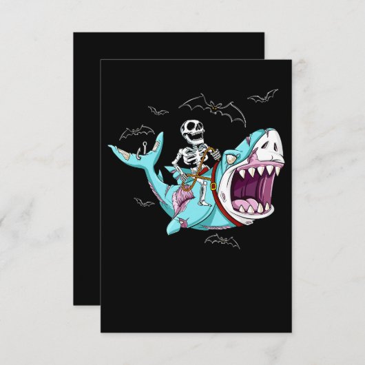Skelettreise Zombie Shark Funny Halloween Geschenk Einladung (Vorne/Hinten)