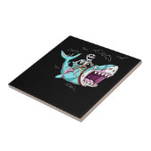 Skelettreise Zombie Shark Funny Halloween Geschenk Fliese (Seite)