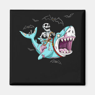 Skelettreise Zombie Shark Funny Halloween Geschenk Magnet