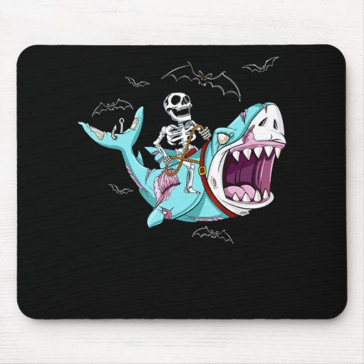 Skelettreise Zombie Shark Funny Halloween Geschenk Mousepad (Vorne)
