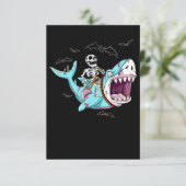 Skelettreise Zombie Shark Funny Halloween Geschenk RSVP Karte (Stehend Vorderseite)