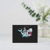 Skelettreise Zombie Shark Funny Halloween Geschenk Visitenkarte (Stehend Vorderseite)