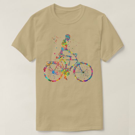 Skelettreiten Fahrrad Rad Watercolor Radfahrer Rad T-Shirt (Design vorne)