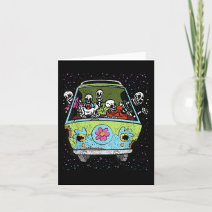 Skelettreiten Hippie Van Halloween Kostüm Retro Karte