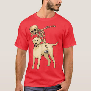 Skelettreiten Labrador Lazy Halloween Kostümkupfer T-Shirt