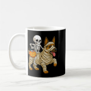 Skelettreitende Mumie Deutscher Schäferhund Kaffeetasse