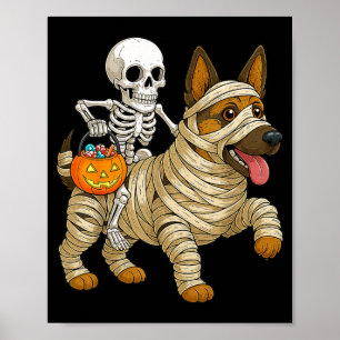 Skelettreitende Mumie Deutscher Schäferhund Poster