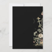 Skelettrosa BlumenHalloween Party Einladung (Rückseite)