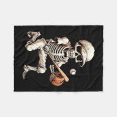 Skeletts Baseball Halloween Skull Lover Fleecedecke (Vorderseite (Horizontal))