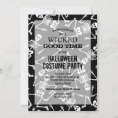 Skeletts Black Halloween Einladung (Vorderseite)