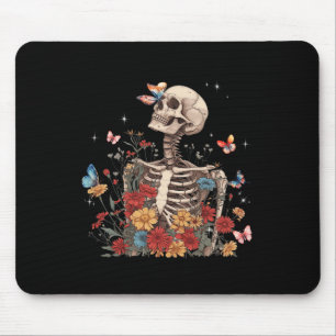 Skeletts Blume Butterfly Floral Halloween Men Wo Mousepad