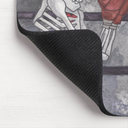 Skeletts Boxing Mouse Pad Original Wasserfarbe Mousepad (Ecke)