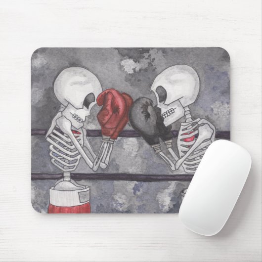 Skeletts Boxing Mouse Pad Original Wasserfarbe Mousepad (Mit Mouse)