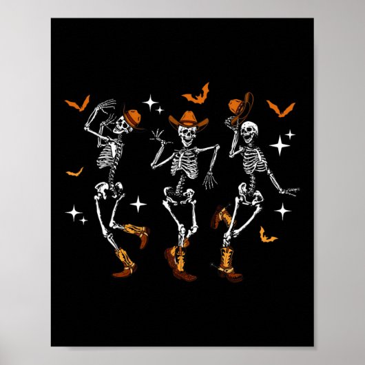 Skeletts Dance Cowboy Western Halloween Kostüm M Poster (Vorne)