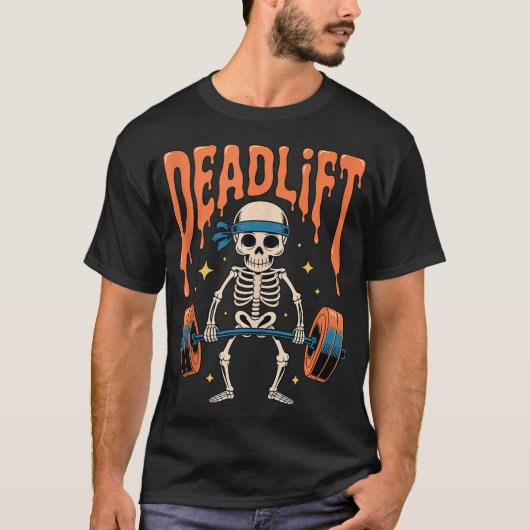Skeletts Deadlift Halloween Gym Workout T-Shirt (Vorderseite)